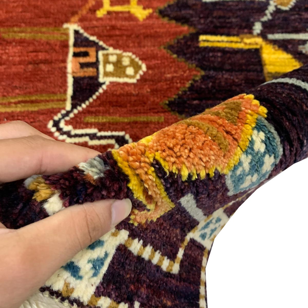 Maroon Camel Design Hand-woven Afghan Carpet | Turkmen Weave Area Carpet 7 X 3.80 (ft) 2