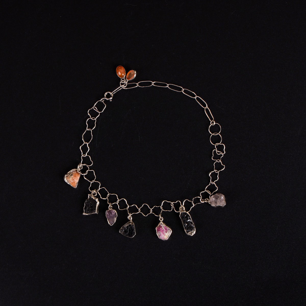 Multi Stone Charm Bracelet | 925 Silver Chain Bracelet 2
