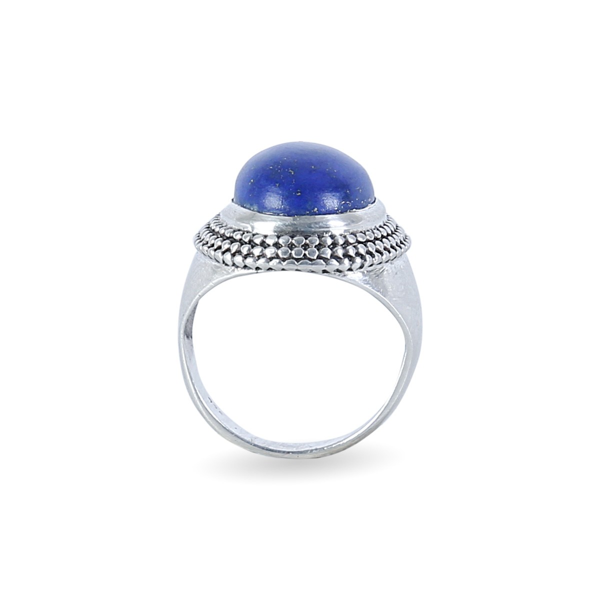Lapis Lazuli Women's Ring | Silver Round Ring 3