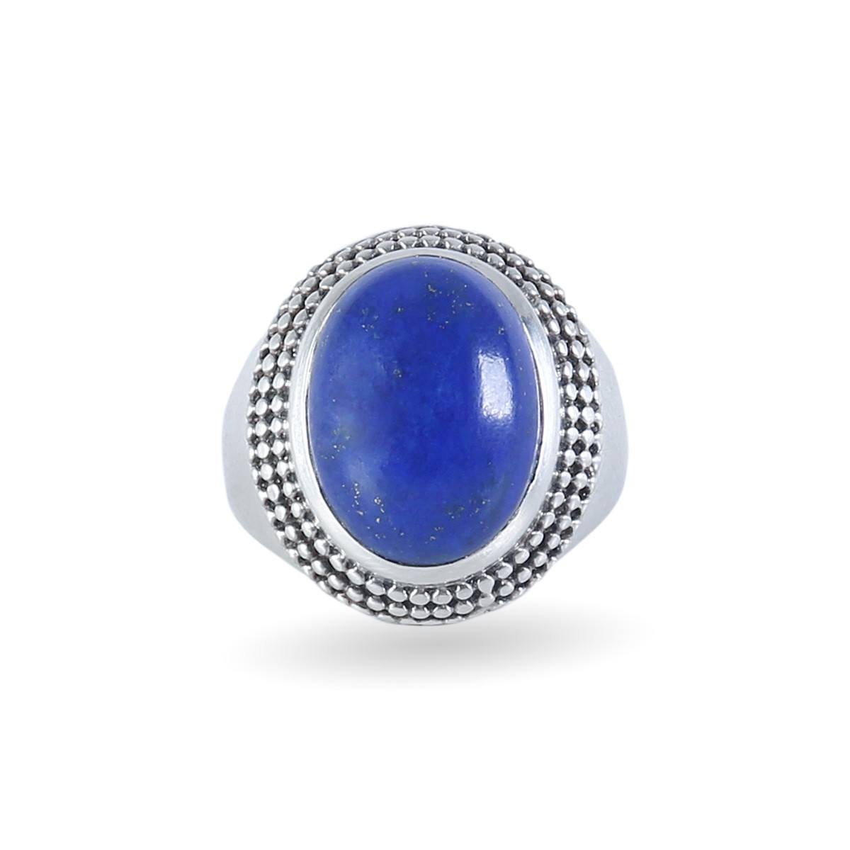 Lapis Lazuli Women's Ring | Silver Round Ring 2