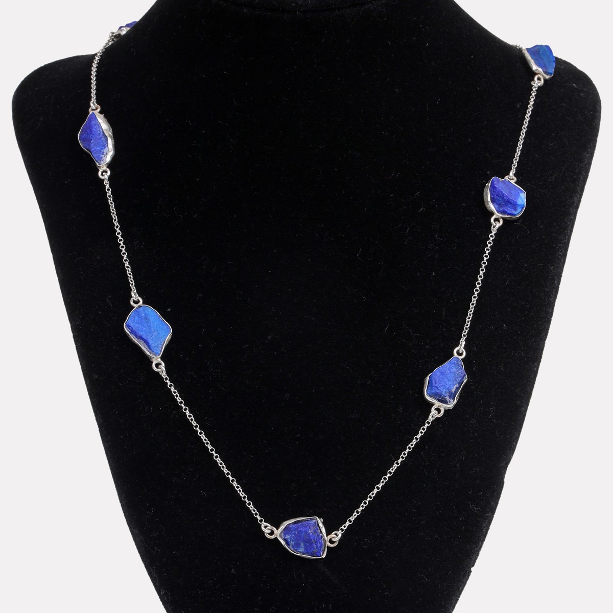 Lapis Lazuli Station Necklace | Silver 925 Necklace  2