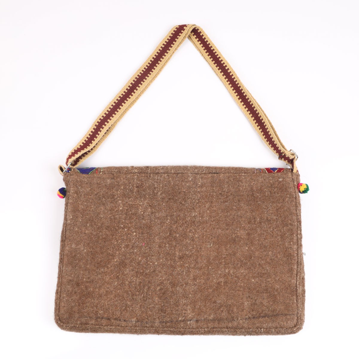 Brown Handmade Shoulder Computer Bag | Cross-body Embroidered Computer Bag 3
