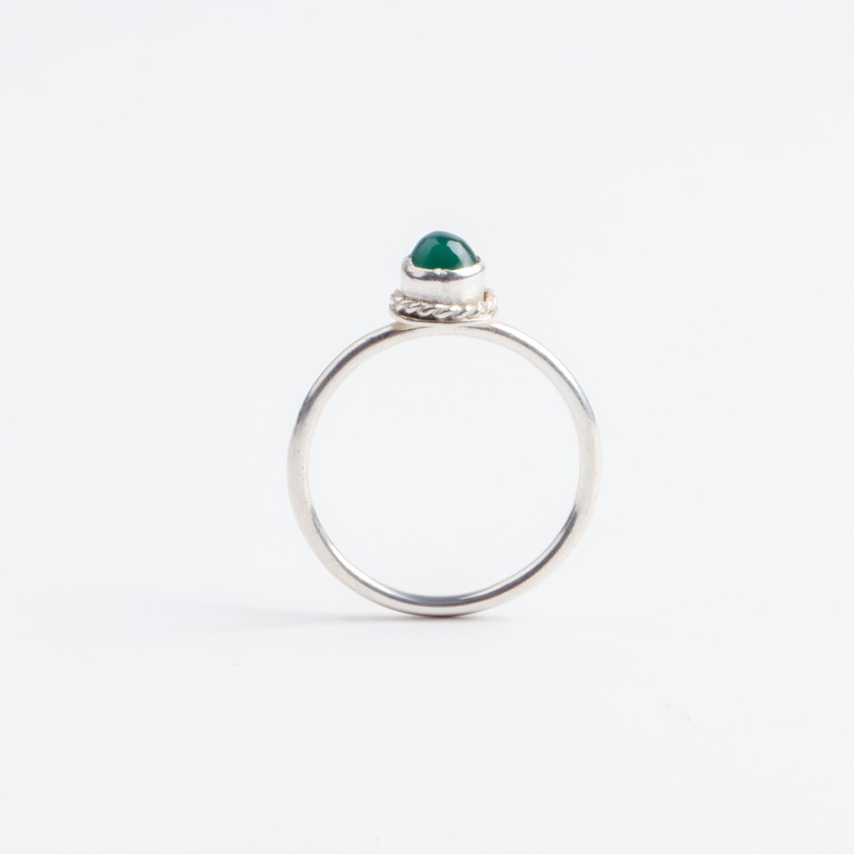 Minimalist Green Onyx Sterling Silver Women’s Ring 2