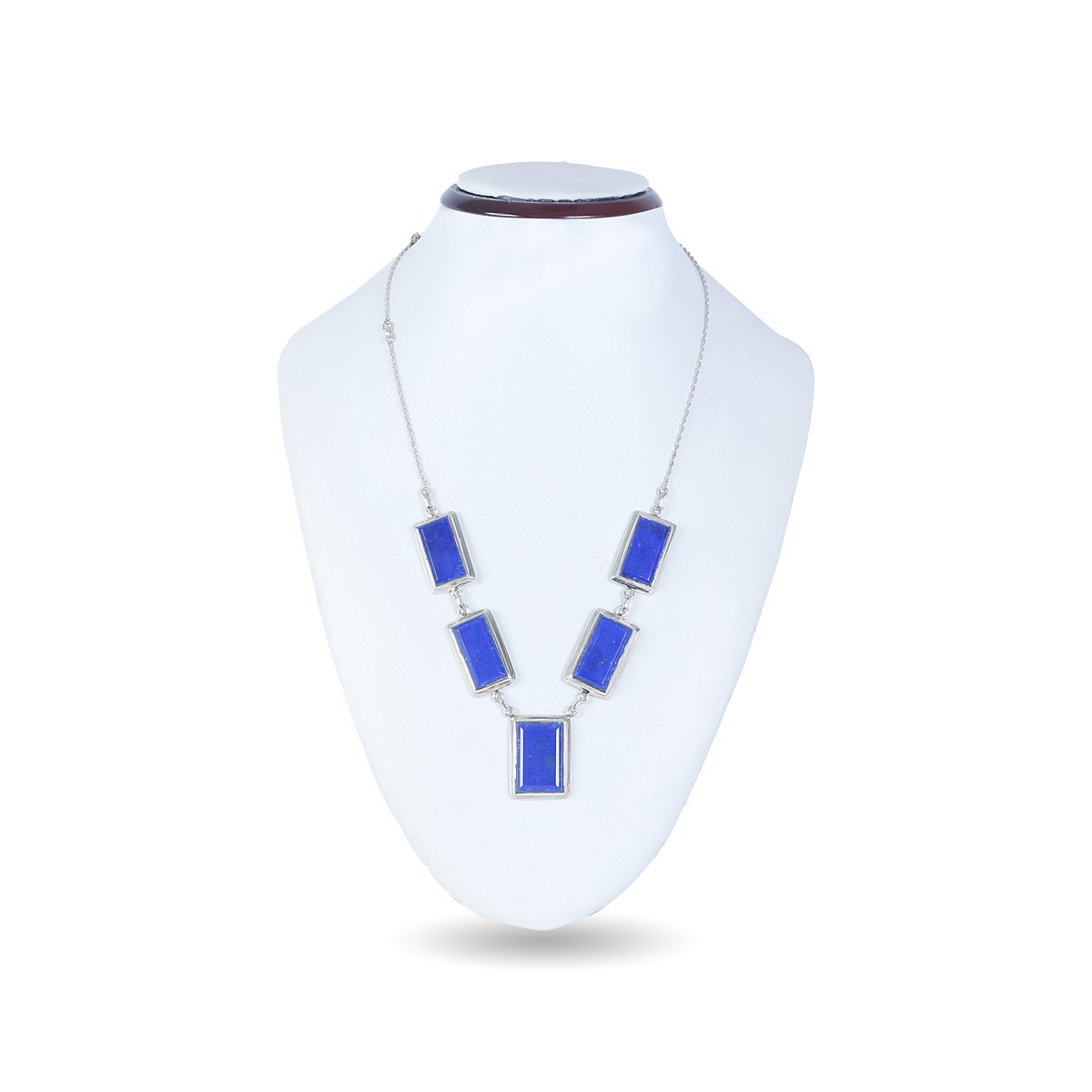 Lapis Lazuli Rectangle Necklace Handmade | Station Silver Locket 1