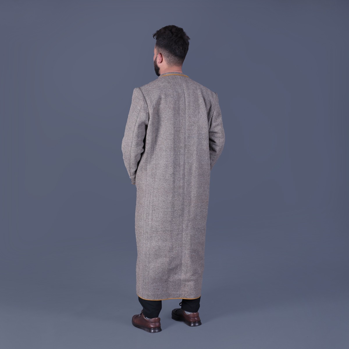Gray Nuristani Long Coat | Woolen Winter Wear Long Coat 2