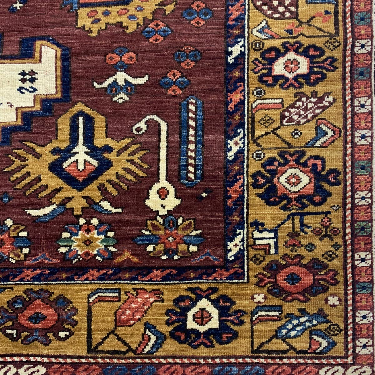 Brown Hand-woven Afghan Carpet | Turkmen Weave Area Carpet 4