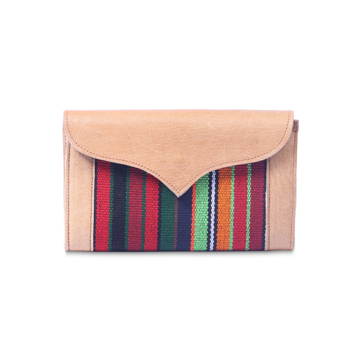 Leather Envelope Purse | Striped Clutch Handbag 1