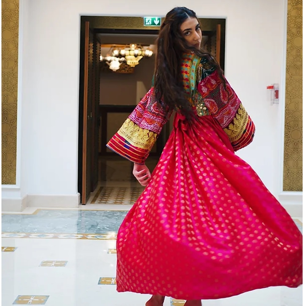 Pink Vintage Gand Sleeves, Banarasi Dress 6