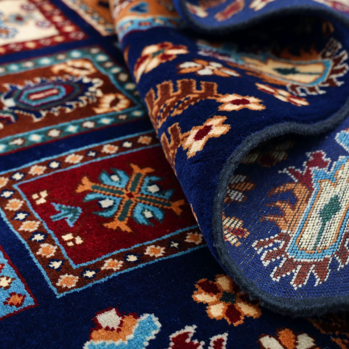 Kunduz Aina Map Rug (7'9" x 3'9" ft) Afghanistan  4