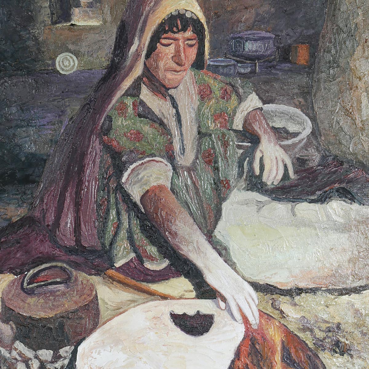 Village Women Making Bread Artwork | Rural Women Wall Art 2