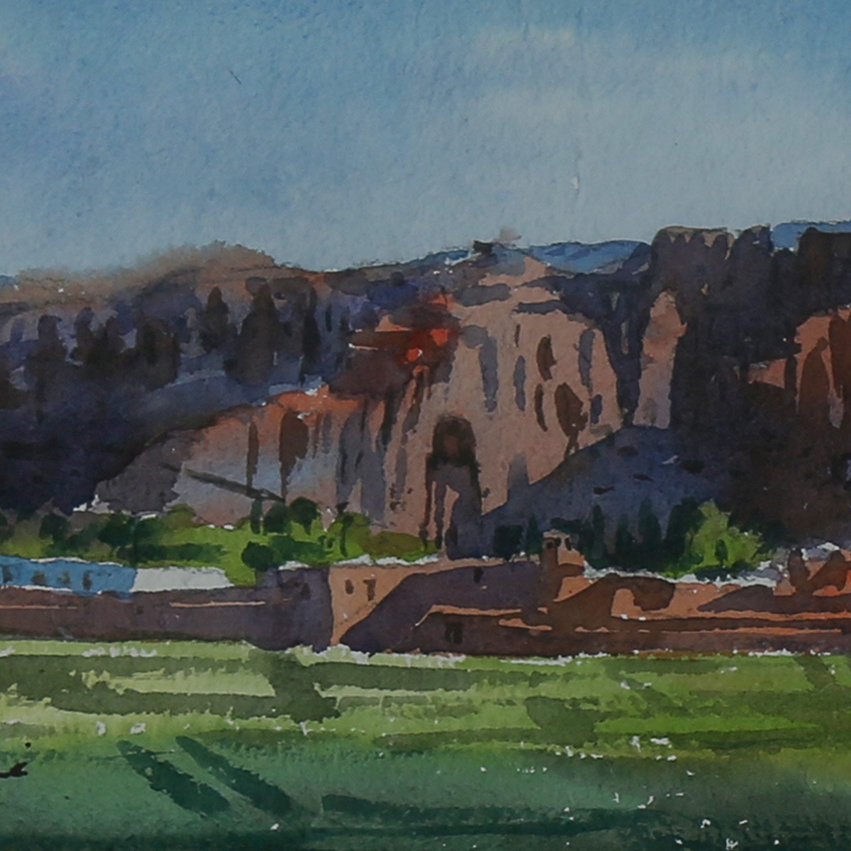 Bamyan Buddha Art work | Bamyan Statue Landscape Painting 2