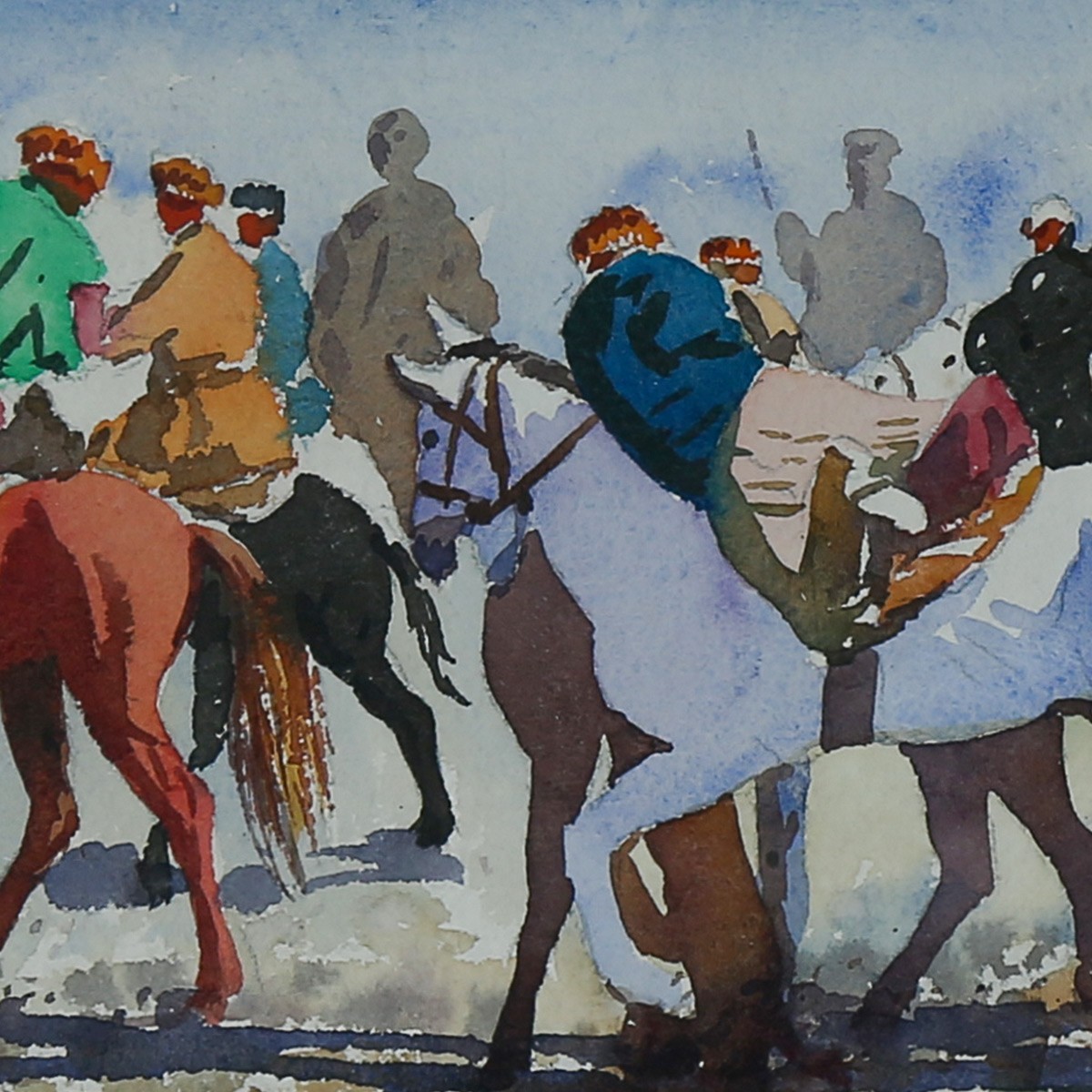 Village Horse Ridders Art work | Portrait Wall-Hanging Painting 2