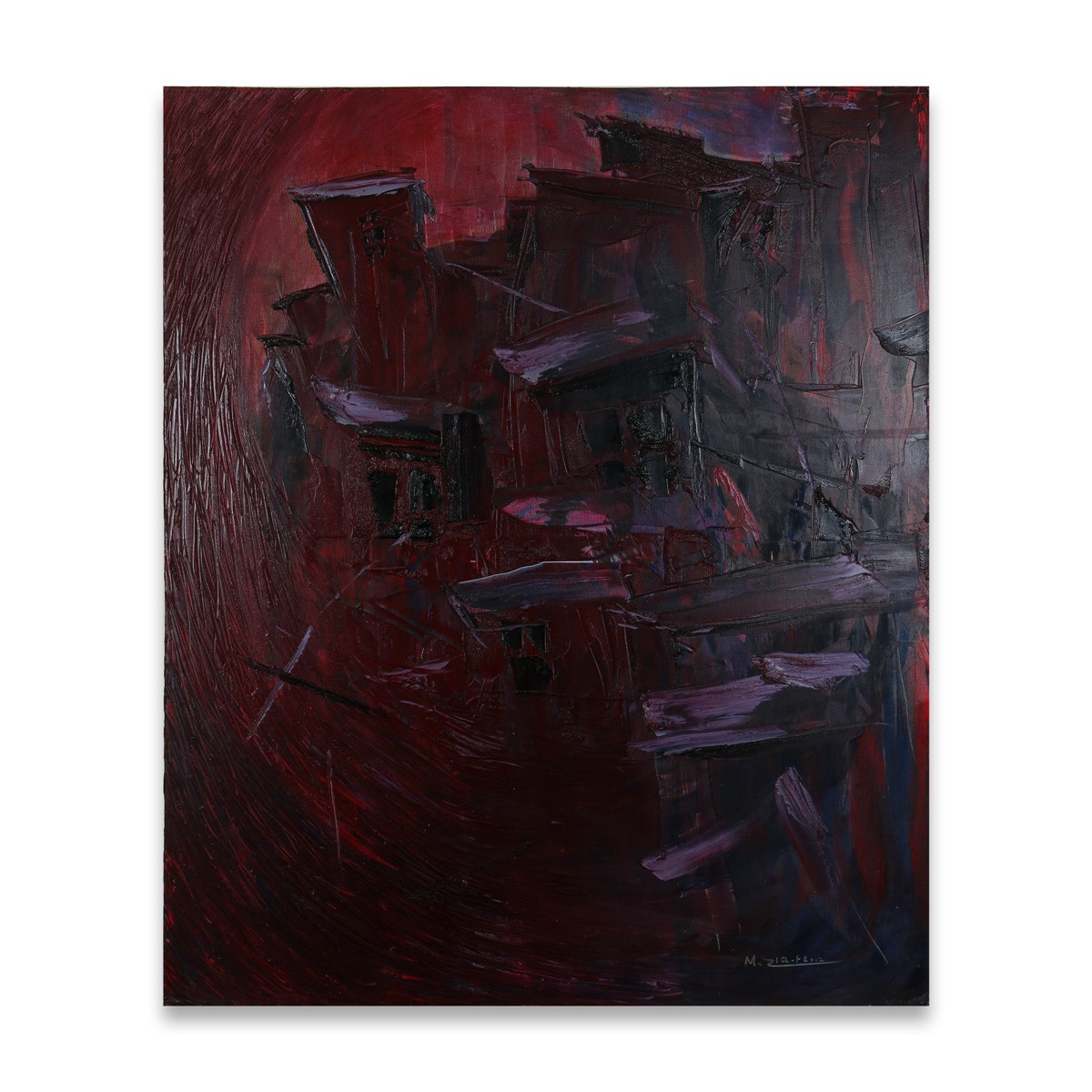 Stormy City View Painting | Windy City View Wall Art 1