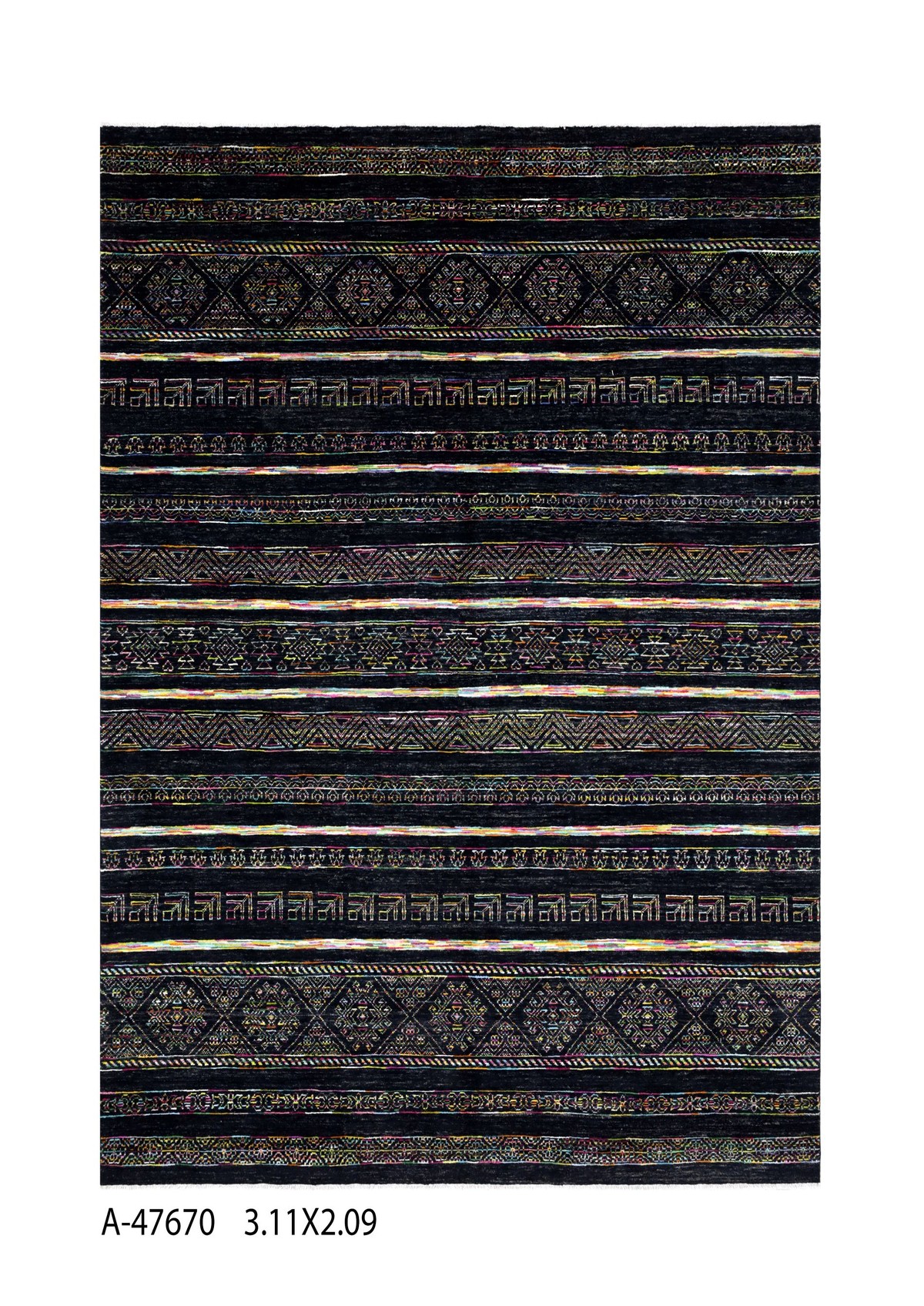 Handmade, Dark Khorjin Afghan Knot Carpet, Original Handwoven, Natural 10.20" X 6.85" (ft) 1