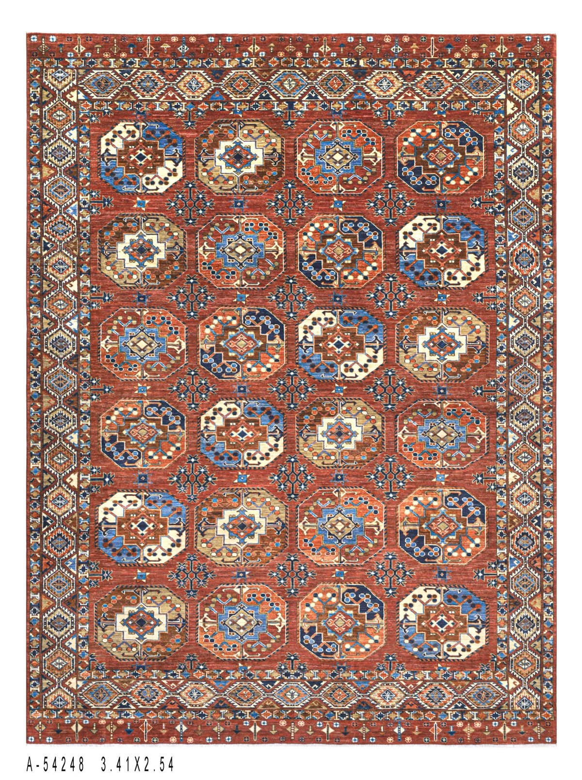 Aseel Afghani Carpets 11.18" X 8.33" (ft) 1