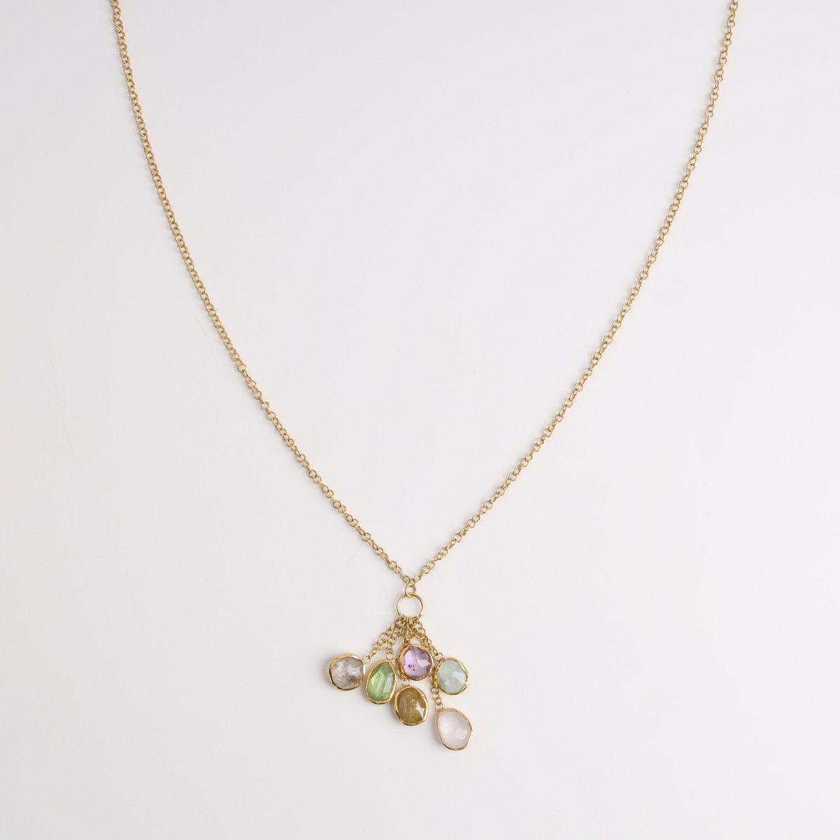 Multi Gemstone Gold-Plated Handmade Pendant Necklace 3