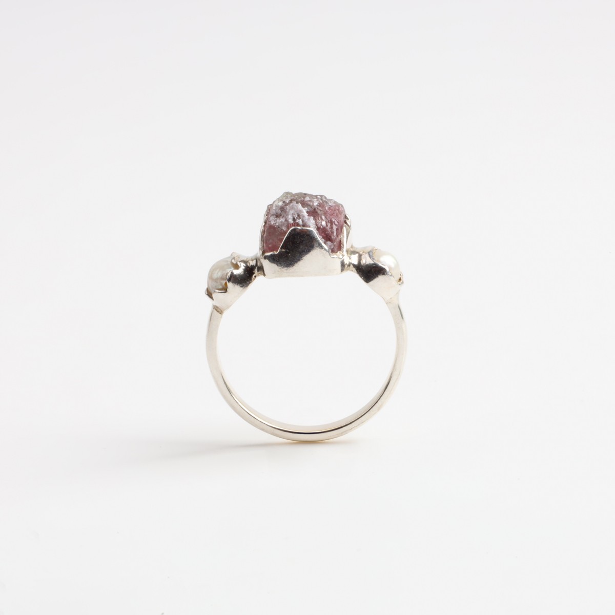 Raw Cut Natural Stone Handmade Silver Ring 2