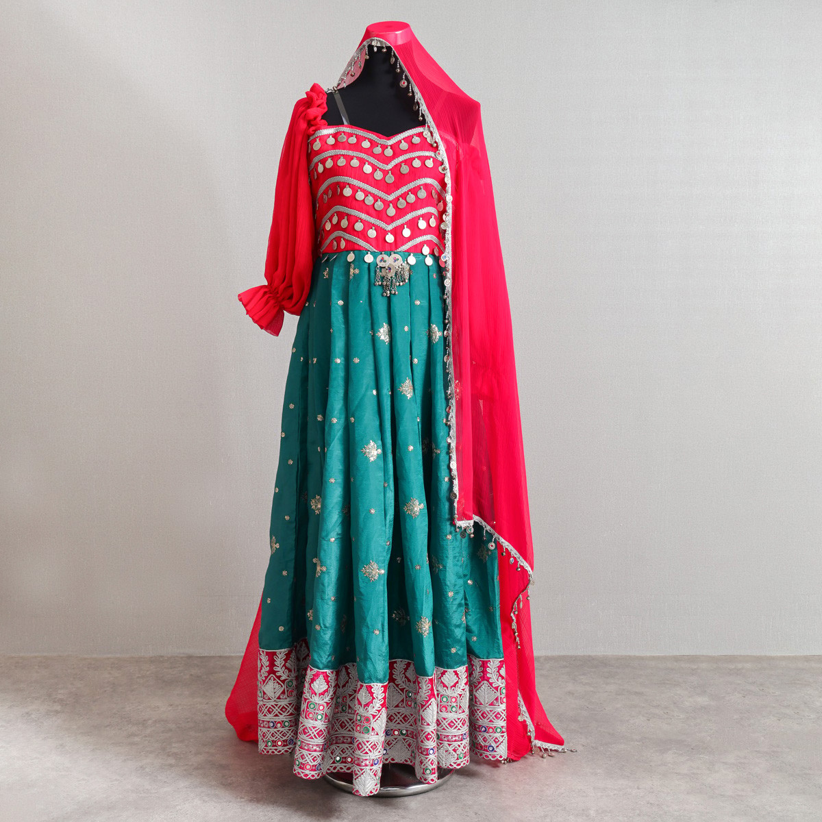 Traditional Afghan Dress with Embroidered Details 6