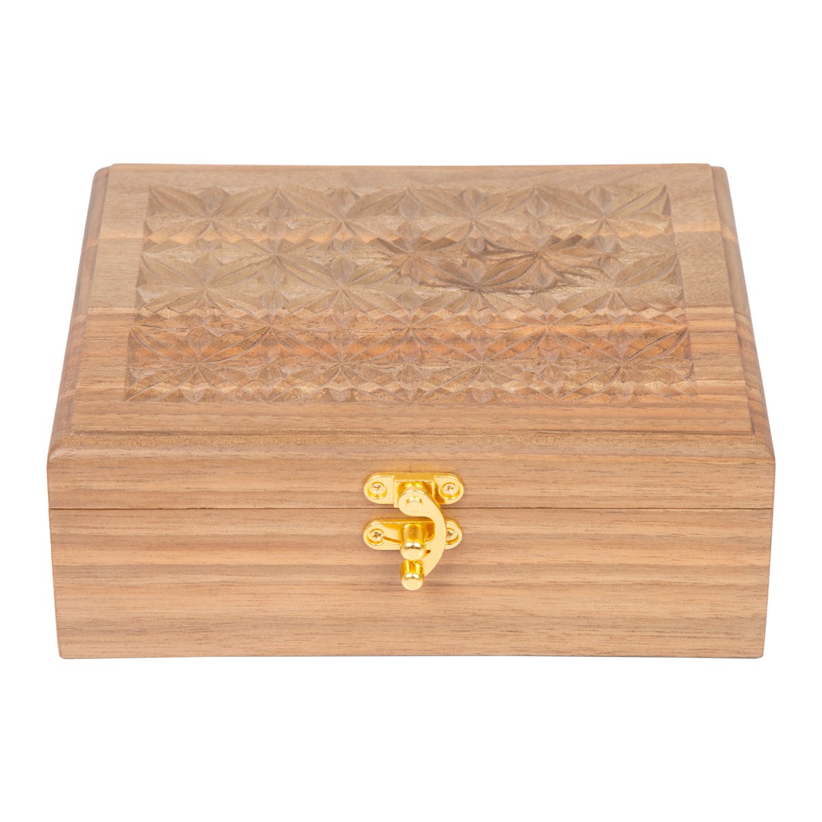 Walnut Engraved Wooden Jewelry Box | Square Keepsake Box 1