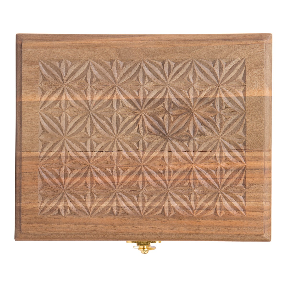 Walnut Engraved Wooden Jewelry Box | Square Keepsake Box 2