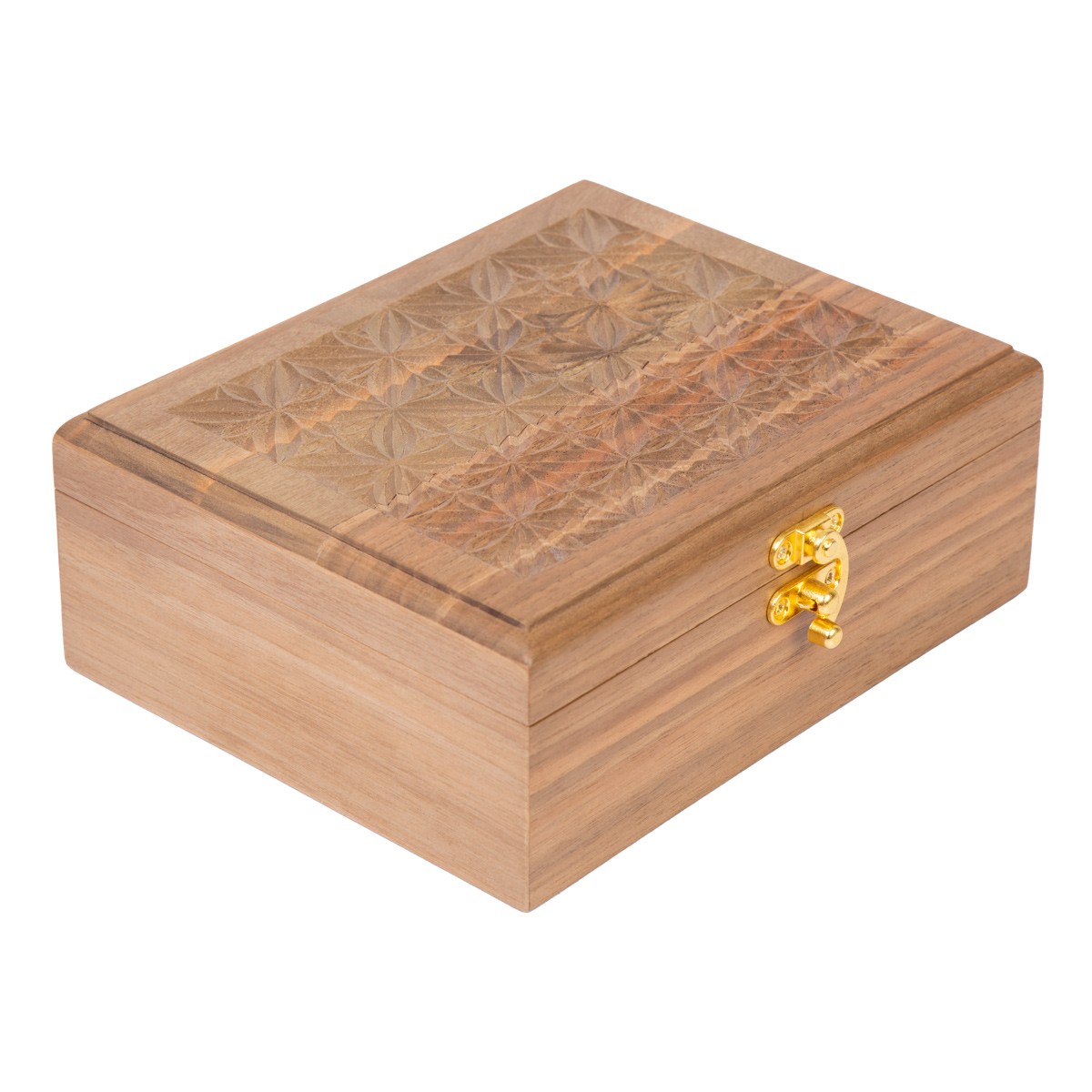 Walnut Engraved Wooden Jewelry Box | Square Keepsake Box 5