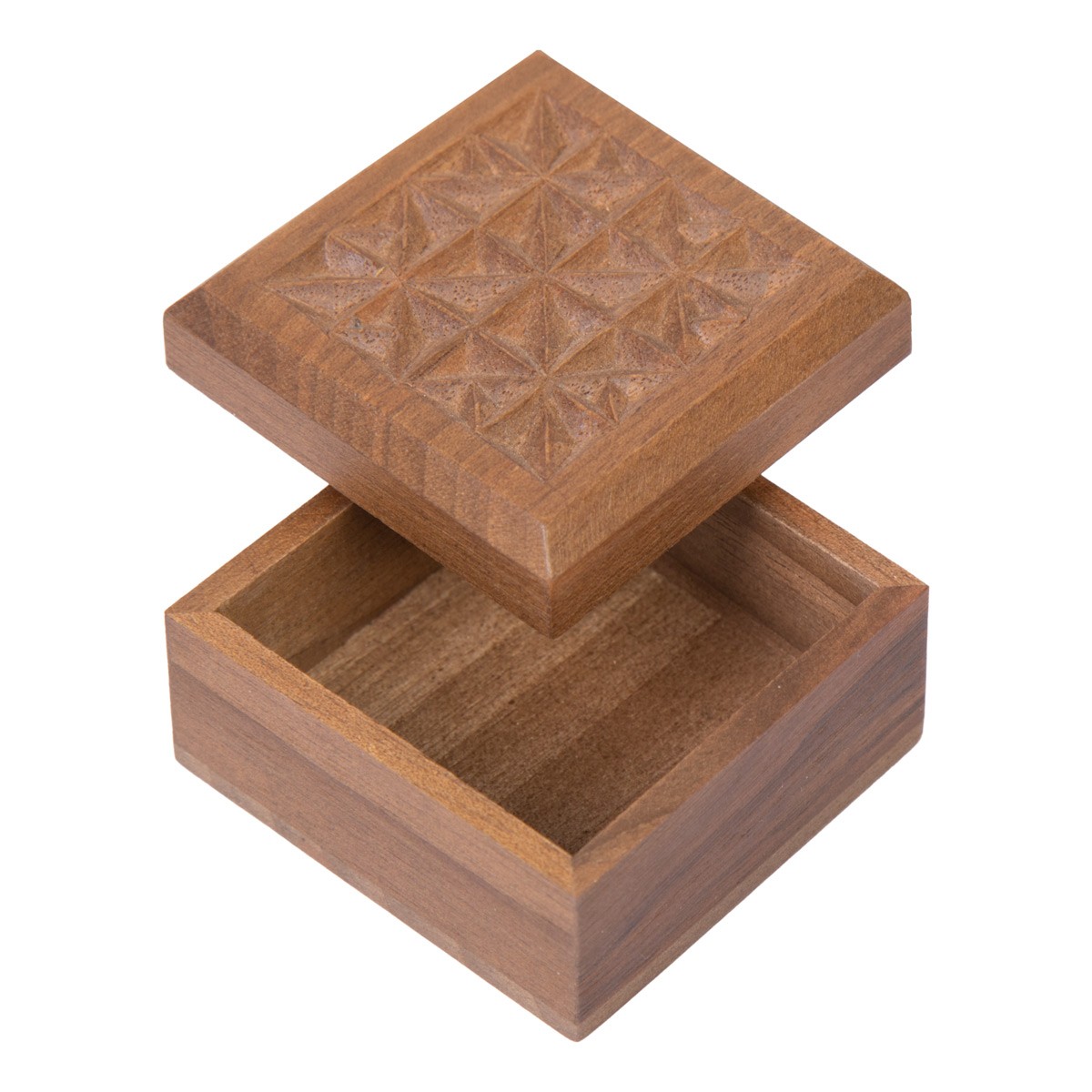 Walnut Wood Ring Box | Square Handmade Gift Box 3