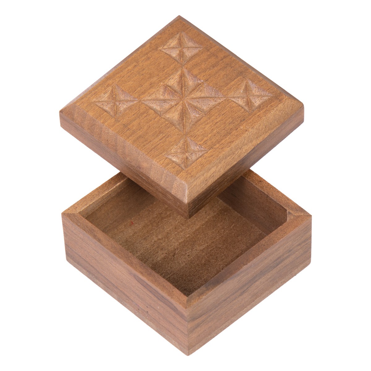 Walnut Wooden Jewel Box | Square Nuristani Gift Box 3