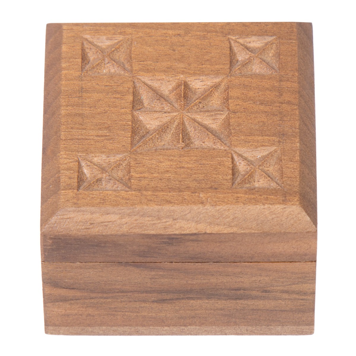 Walnut Wooden Jewel Box | Square Nuristani Gift Box 4