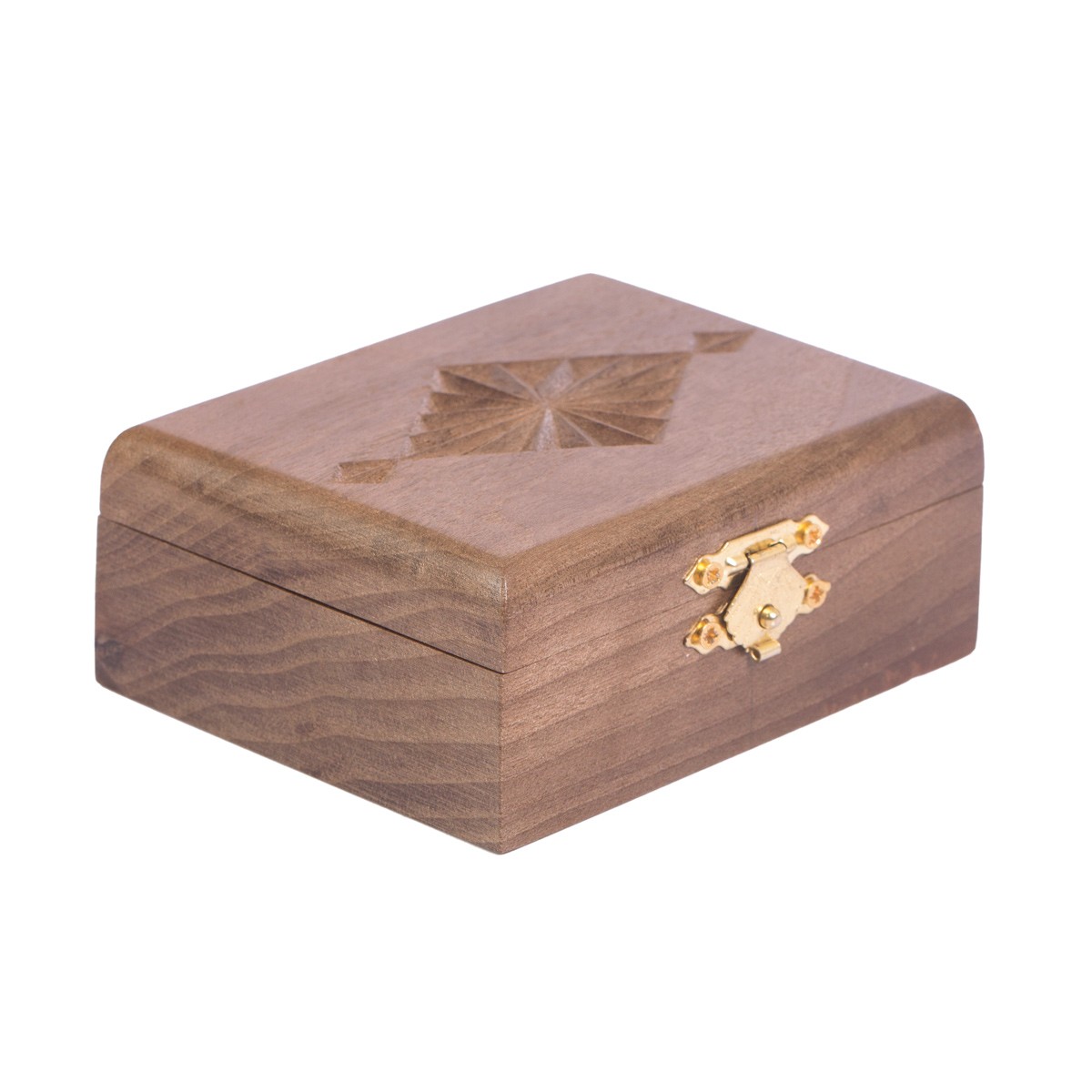 Walnut Wooden Ring Box | Rectangle Jewel Box with Two-in-one Portions 1