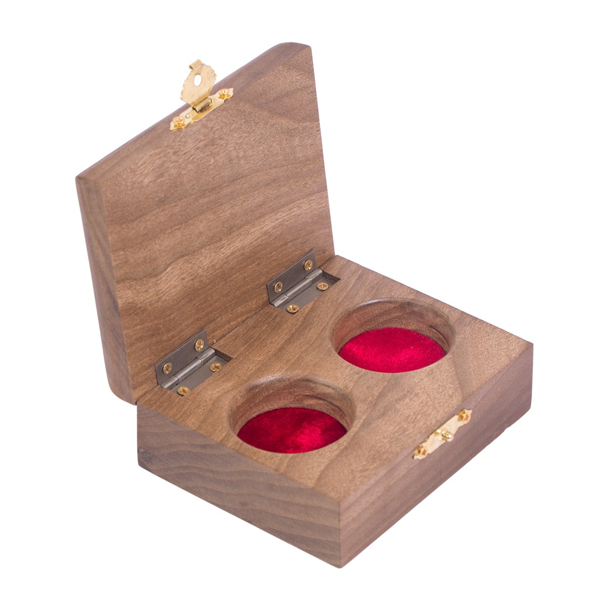 Walnut Wooden Ring Box | Rectangle Jewel Box with Two-in-one Portions 2