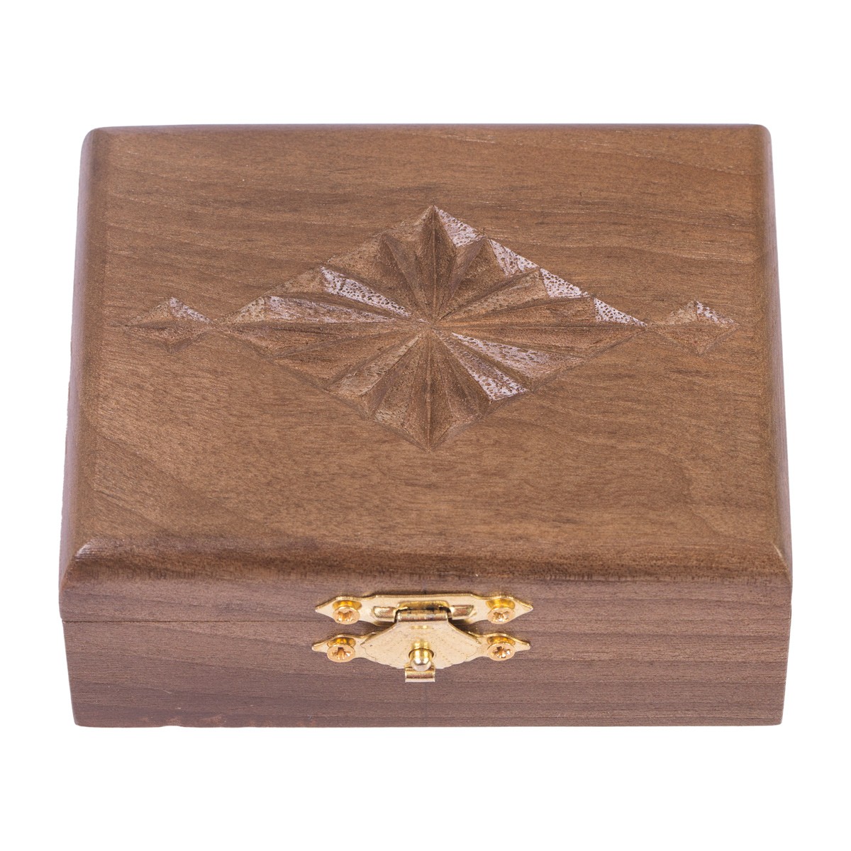 Walnut Wooden Ring Box | Rectangle Jewel Box with Two-in-one Portions 3
