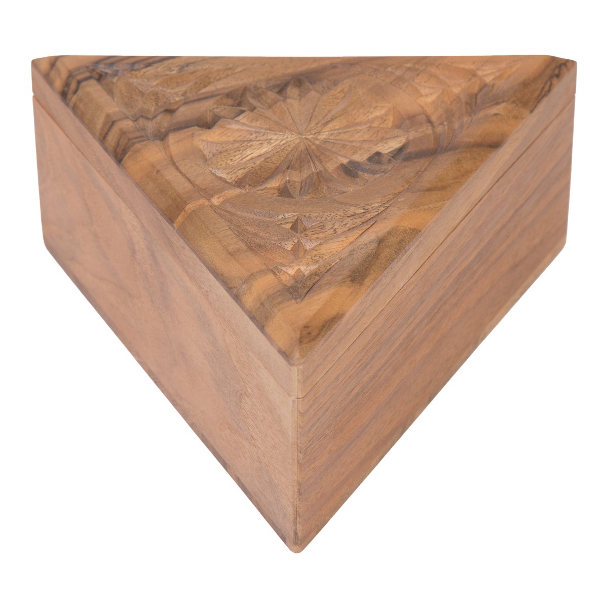 Walnut Triangle Jewelry Box | Handmade Engraved Gift Box 3