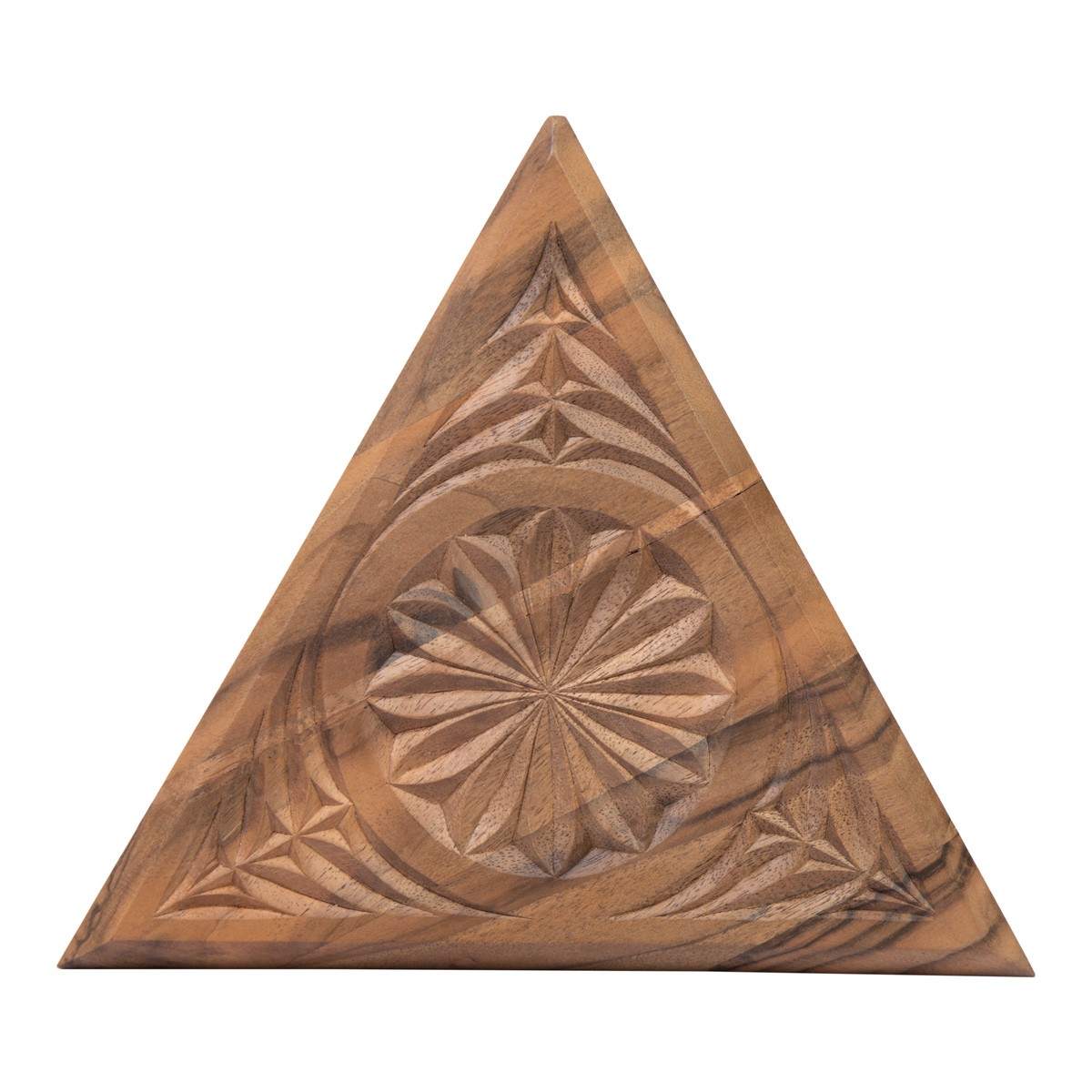 Walnut Triangle Jewelry Box | Handmade Engraved Gift Box 1