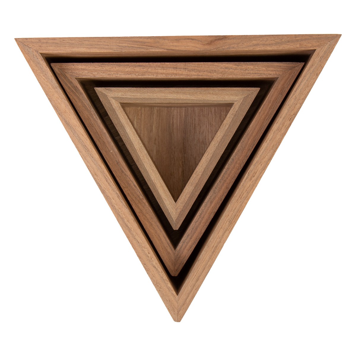 Walnut Jewelry Box Set | Triangular Decorative Box Set 2