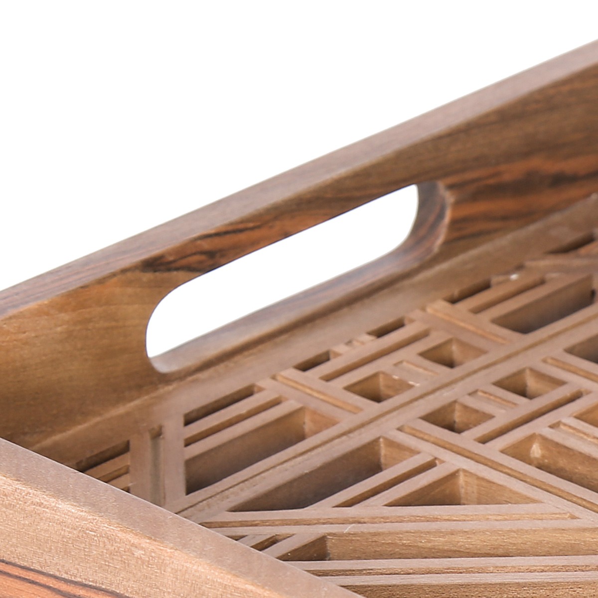 Walnut Wooden Tray Set | Rectangle Cut Design Tray 4