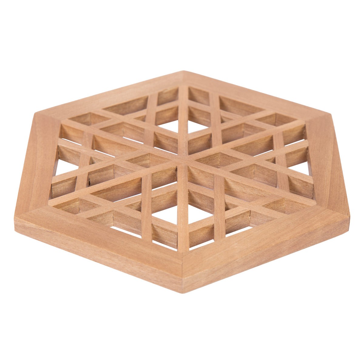 Walnut Wooden Saucer Plate | Carved Hexagonal Saucer Plate 2