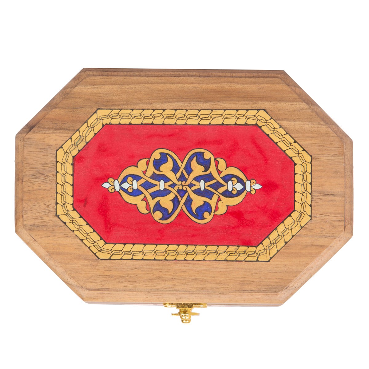 Walnut Decorative Wooden Box | Miniature Gift Box with Colorful Artwork 3