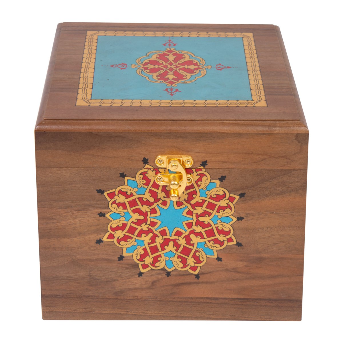 Walnut Miniature Gift Box | Rectangle Keepsake Box with Beautiful Artwork 1
