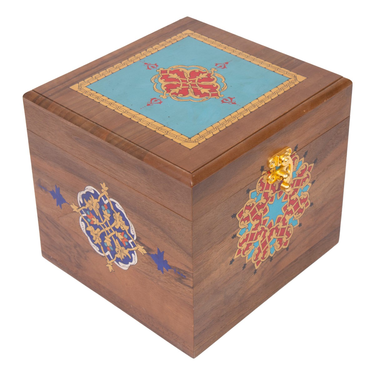 Walnut Miniature Gift Box | Rectangle Keepsake Box with Beautiful Artwork 3