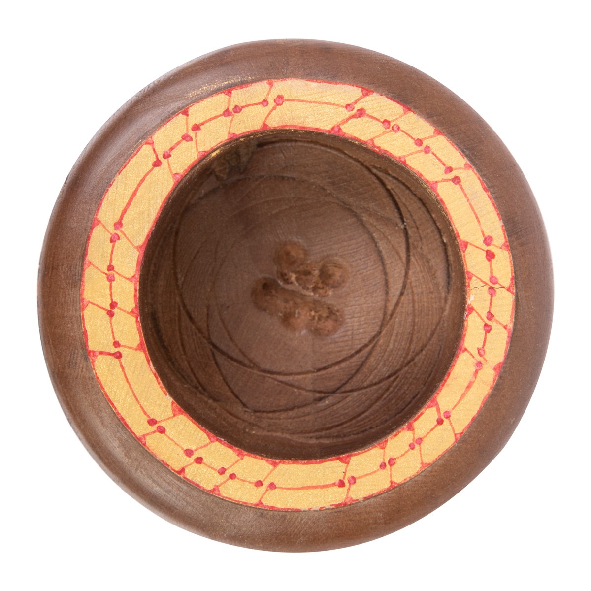 Walnut Wood Candle Holder | Painted Engraved Candle Stand 3