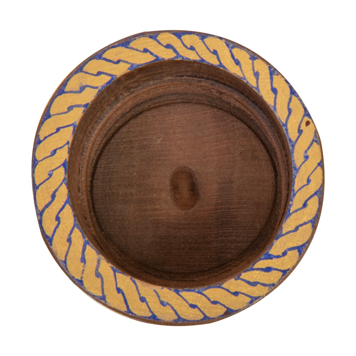 Walnut Wood Candle Holder| Hand Painted Candle Stand 3