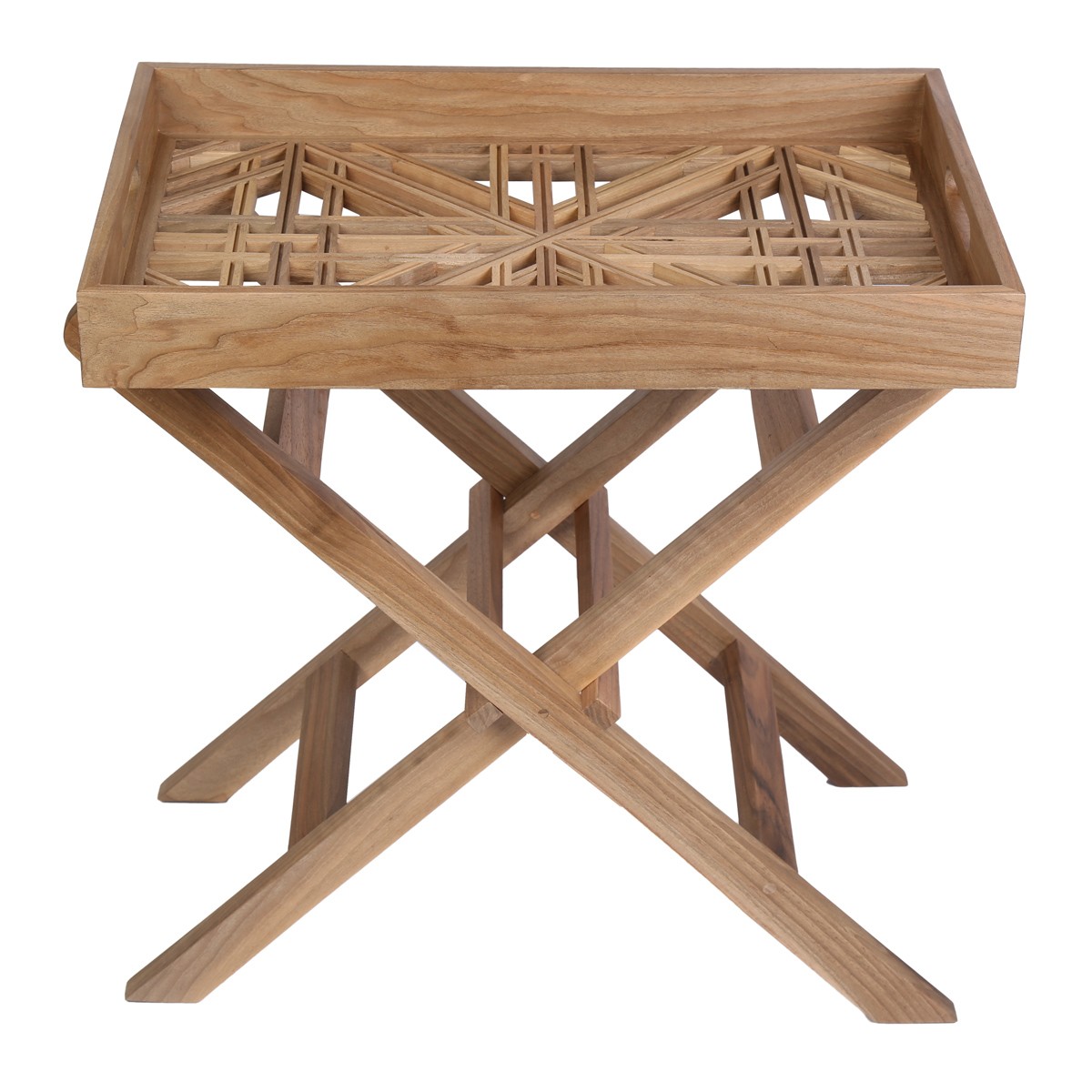 Decorative Portable Serving Tray | Foldable Wooden Table 1