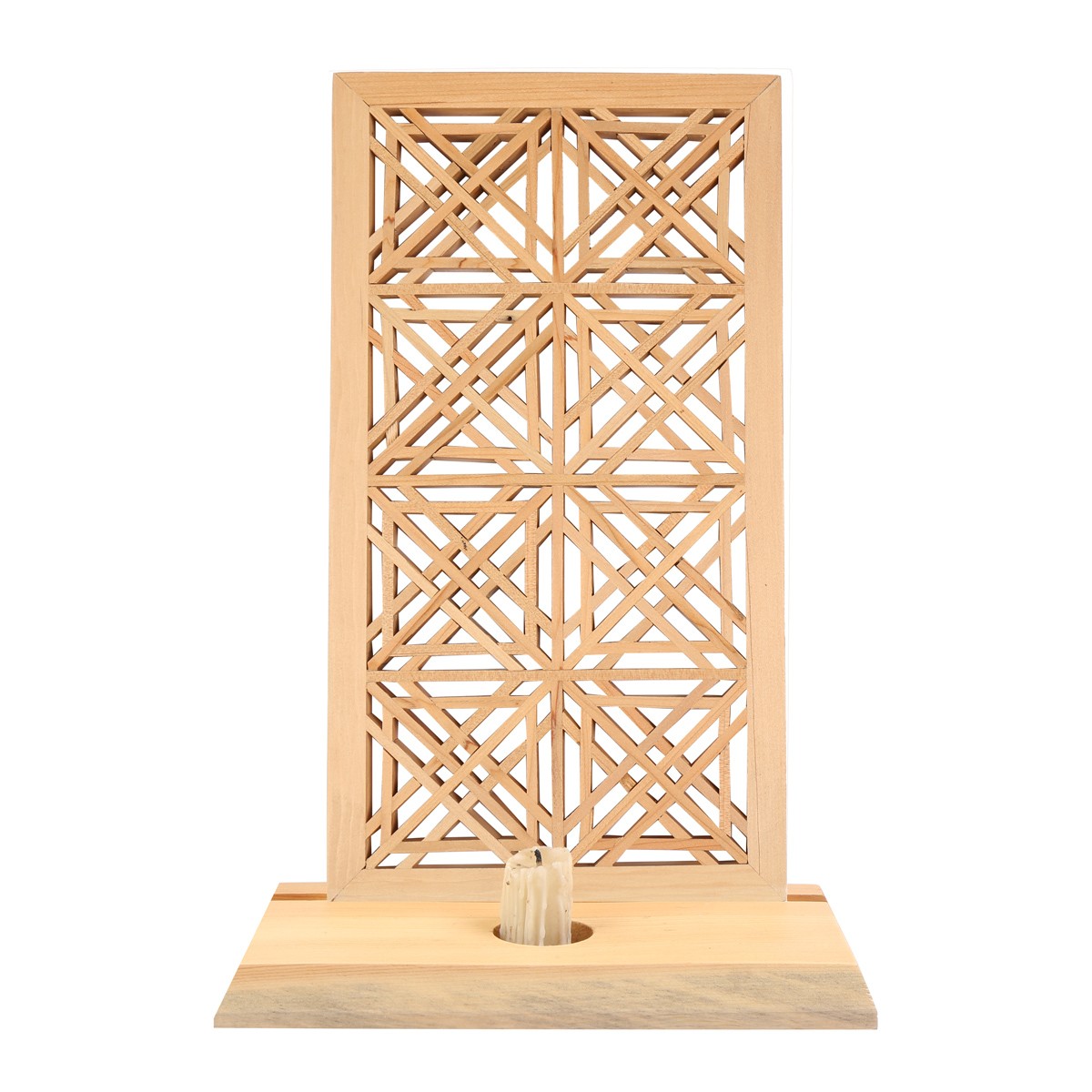 Walnut Wooden Candle Holder | Cut Design Candle Stand 1