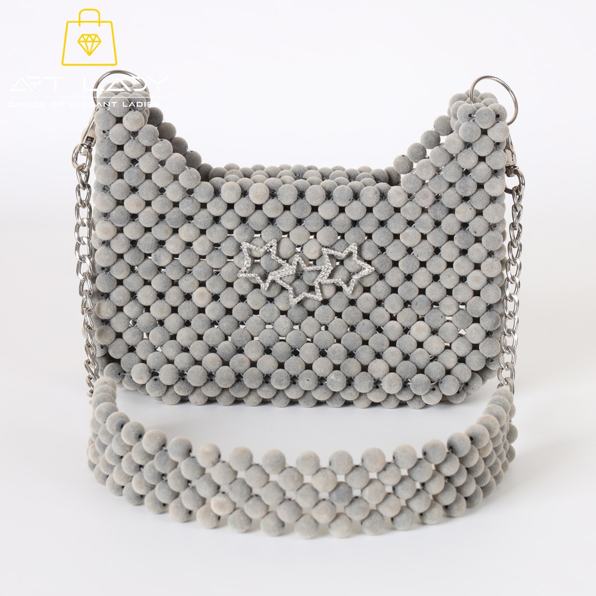 Beaded velvet bag 5