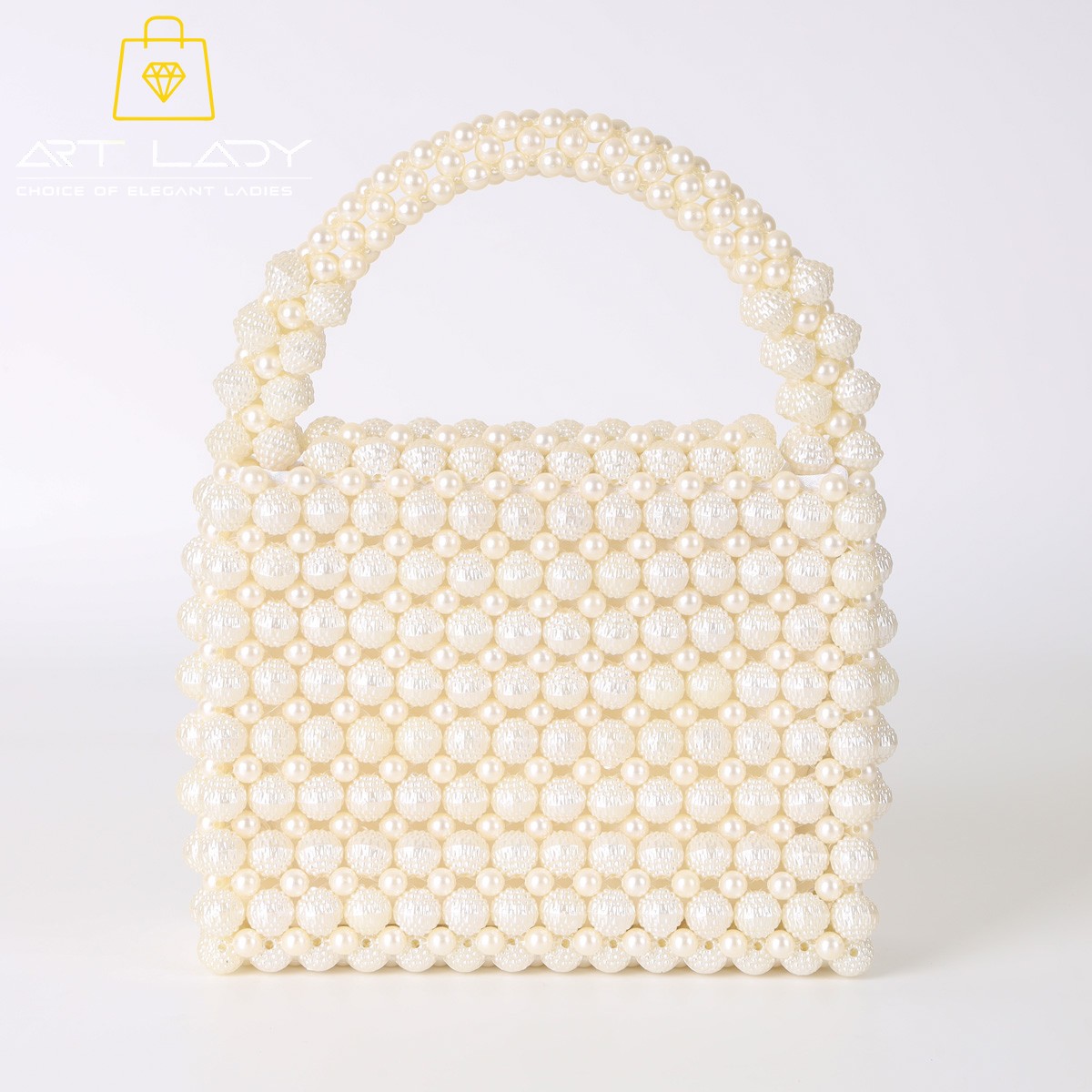 Cream Beaded Clutch Shoulder Bag 2