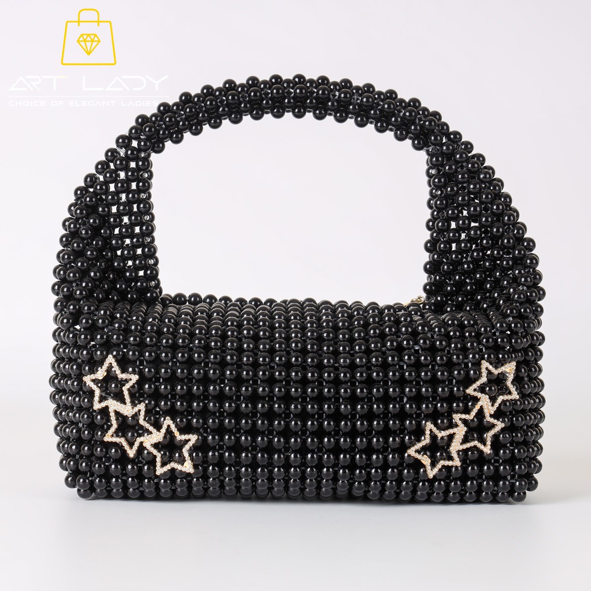 Black Pearl Beaded Hand Purse 1