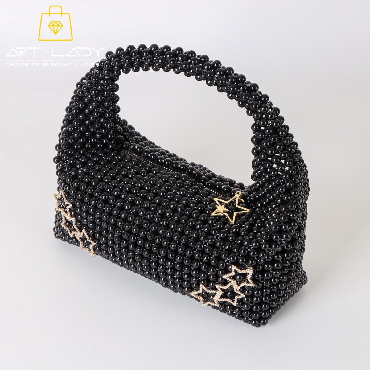 Black Pearl Beaded Hand Purse 2