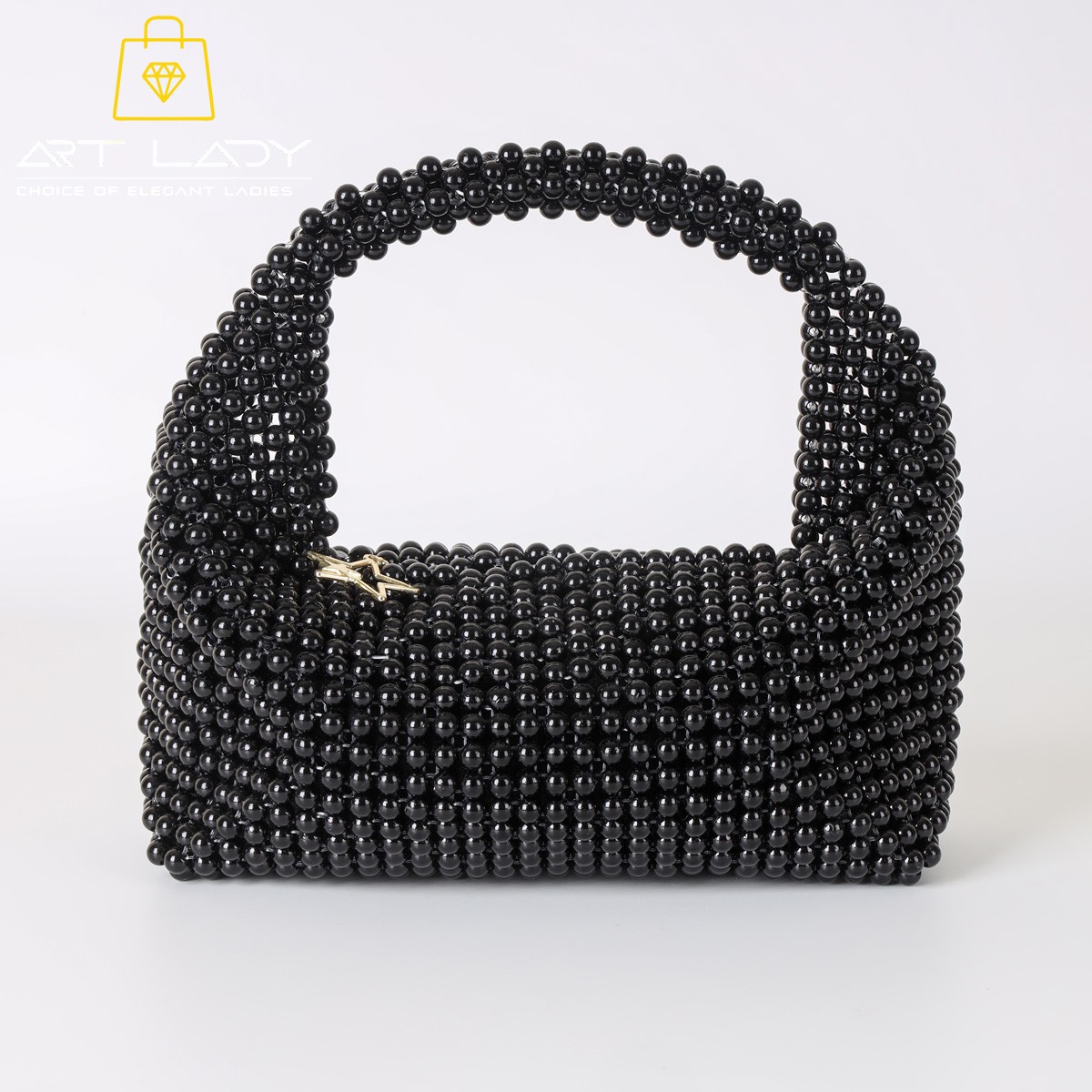 Black Pearl Beaded Hand Purse 3