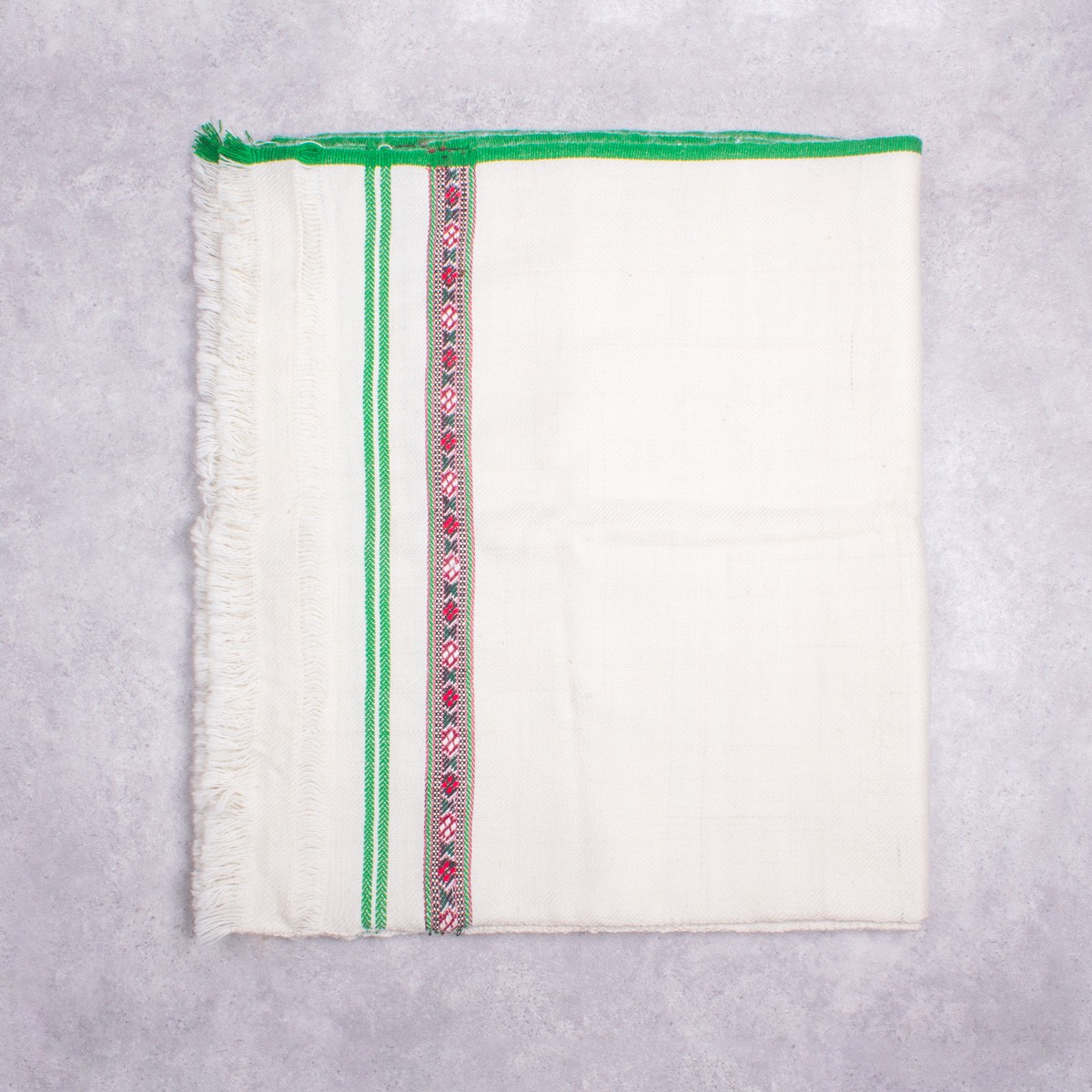 Off-White Nuristani Woolen Shawl | Handmade Soft Men's Patu 1