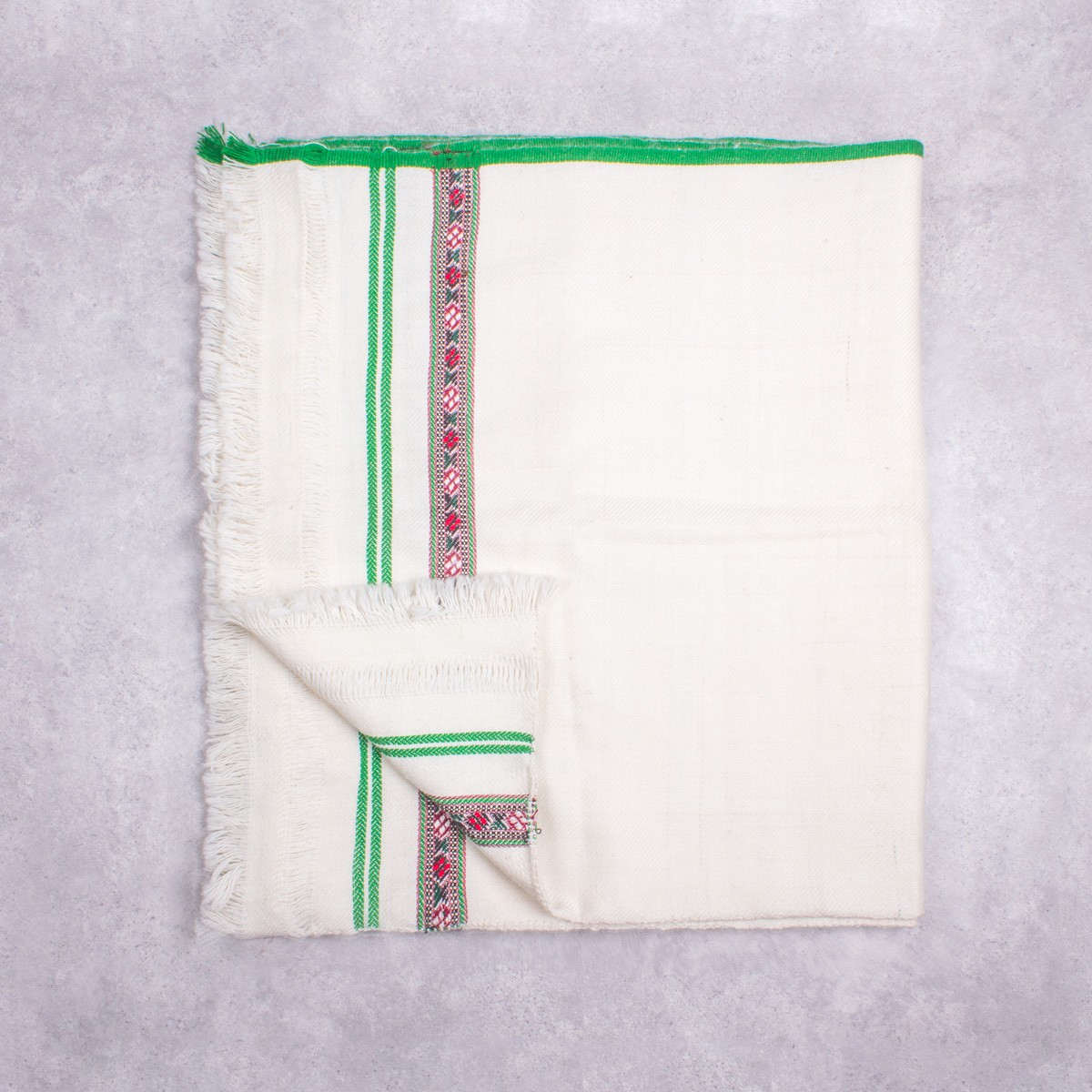 Off-White Nuristani Woolen Shawl | Handmade Soft Men's Patu 2